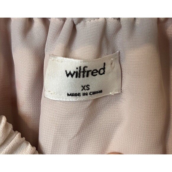 Aritzia Wilfred Cream Pink Floral Print Off Shoulder Flowy Mini Dress Si… - Picture 4 of 10